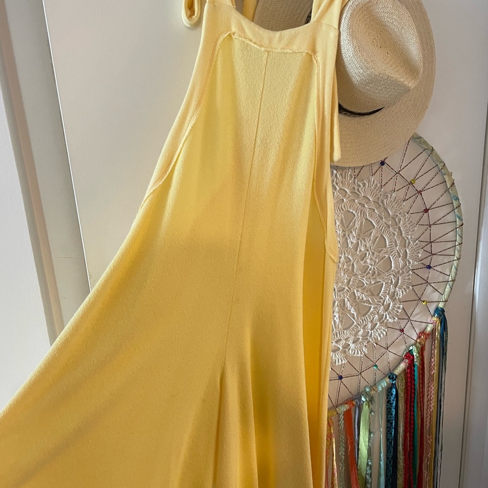 Cotton yellow overalls from free people